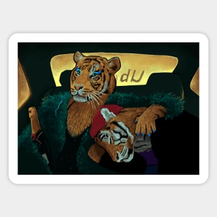 Tigers in taxi Sticker
